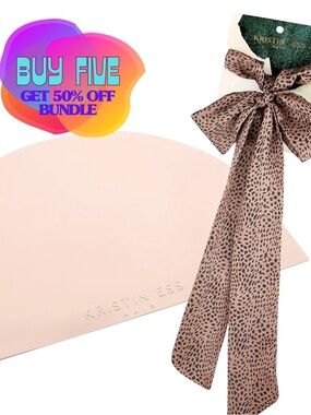 Kristin Ess Bundle Heat Resistant Silicone Mat & Cheetah Scarf Scrunchie Duo NWT
